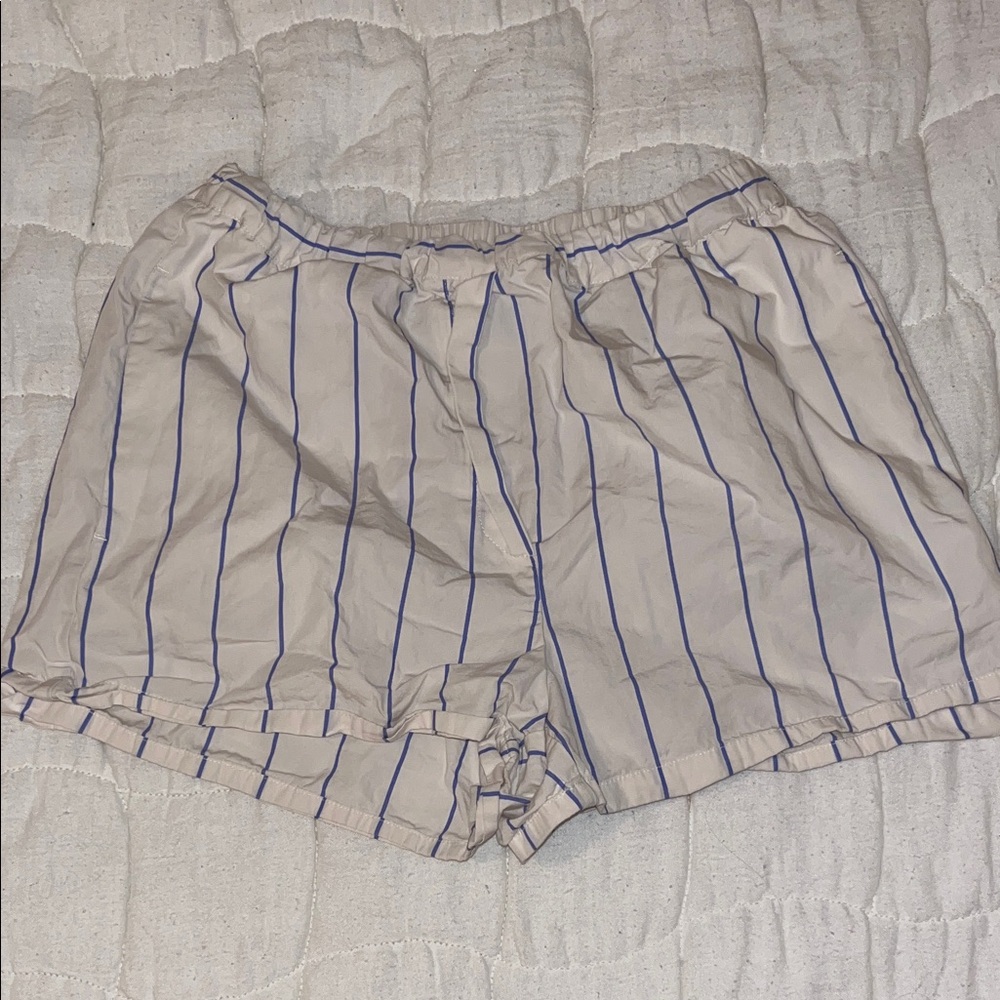 Striped Beige and Blue Boxer Shorts